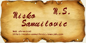Miško Samuilović vizit kartica